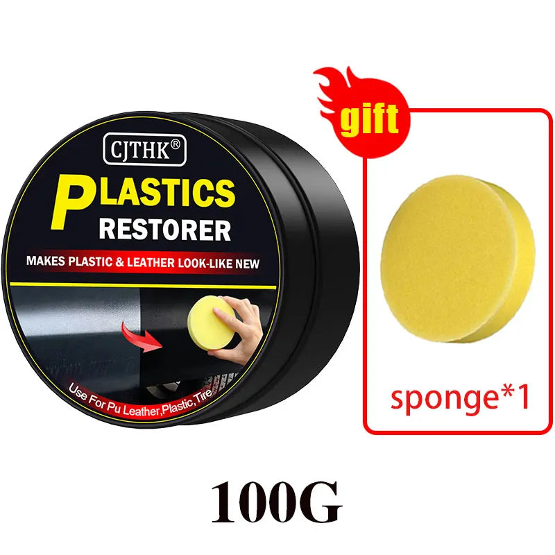 Restaurador de Plásticos para Coche – Recupera el Brillo Negro en Plásticos y Cuero, Pulidor y Renovador Exterior