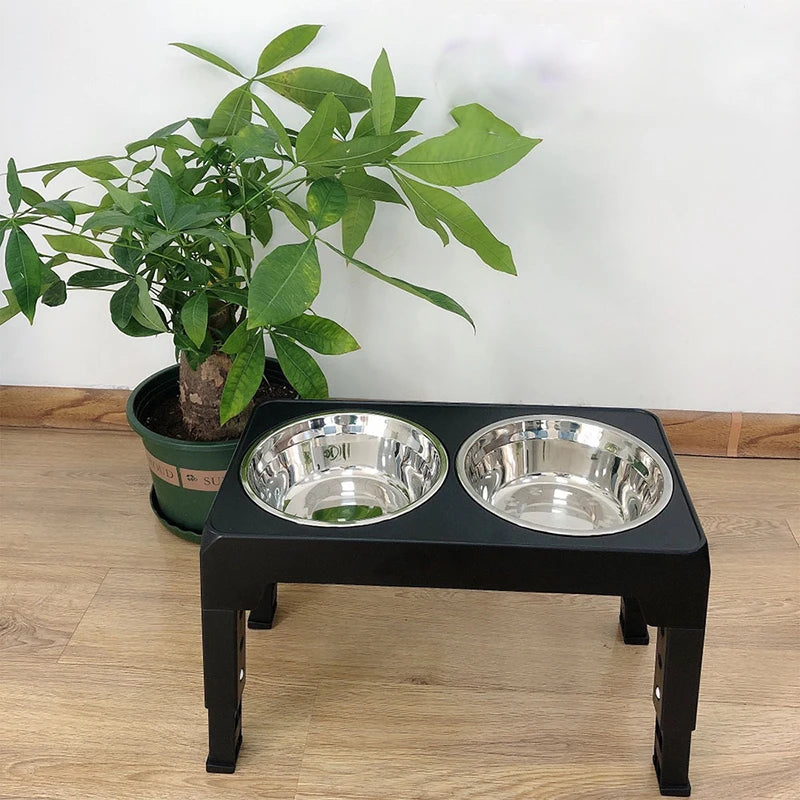 Comedero Elevado Ajustable BOOTEELY – Con 2 Cuencos de Acero Inoxidable para Perros Pequeños, Medianos y Grandes