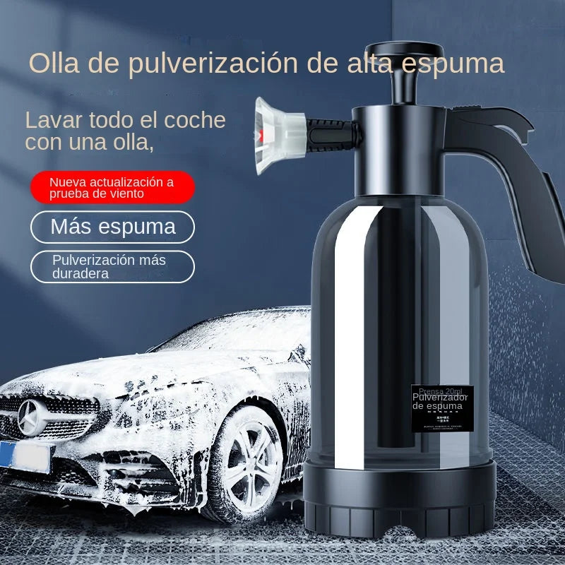 Pulverizador de Espuma Manual 2L – Botella a Presión con 3 Boquillas para Lavado de Coches, Ventanas y Limpieza General
