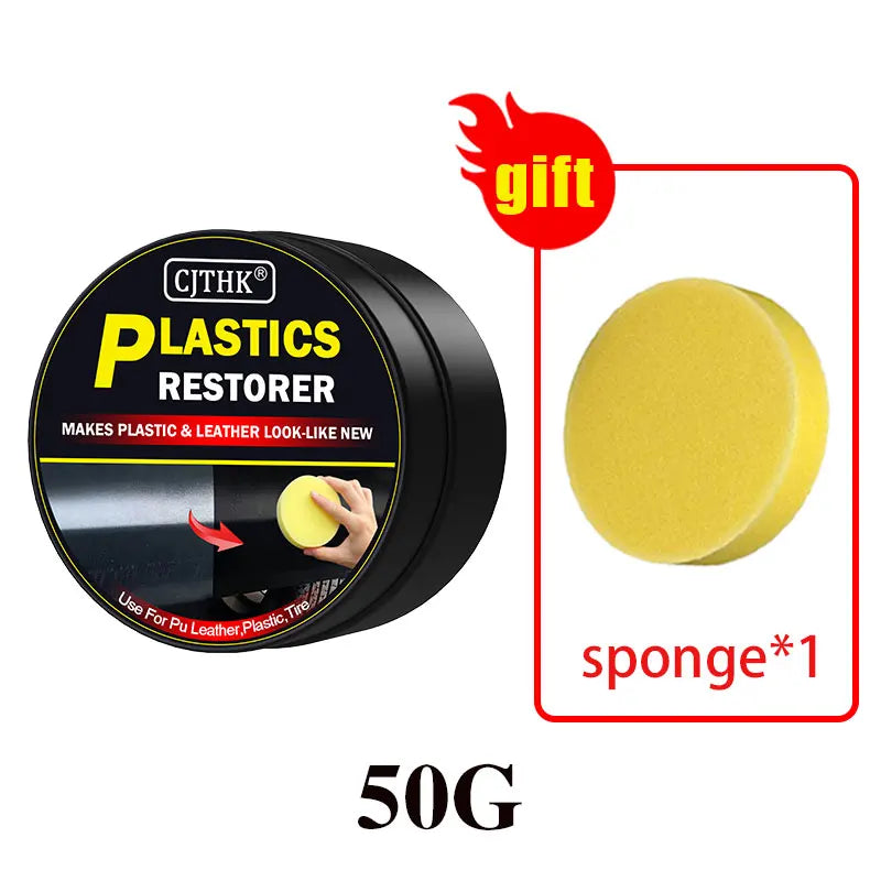 Restaurador de Plásticos para Coche – Recupera el Brillo Negro en Plásticos y Cuero, Pulidor y Renovador Exterior