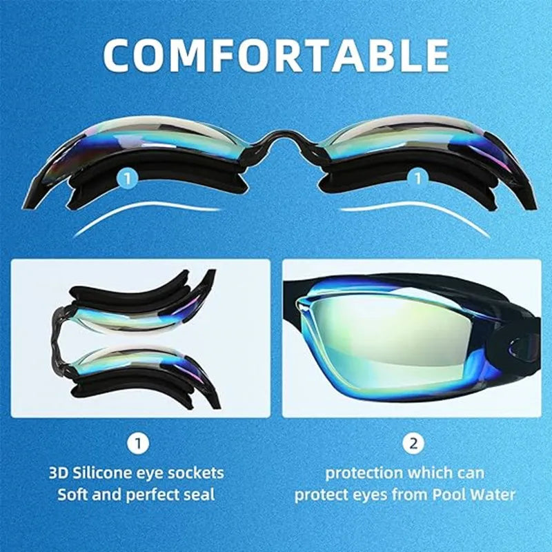 Gafas de Natación Profesionales ARENA – Antivaho, Antifugas y con Protección UV, Ajustables con Tapones para los Oídos