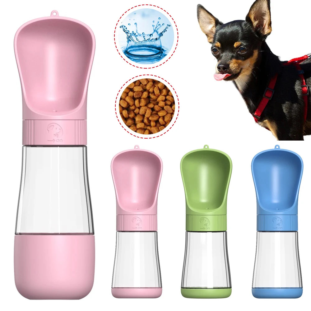 Botella de Agua Portátil 2 en 1 para Perros y Gatos – Bebedero con Comedero Integrado para Paseos, Excursiones y Viajes
