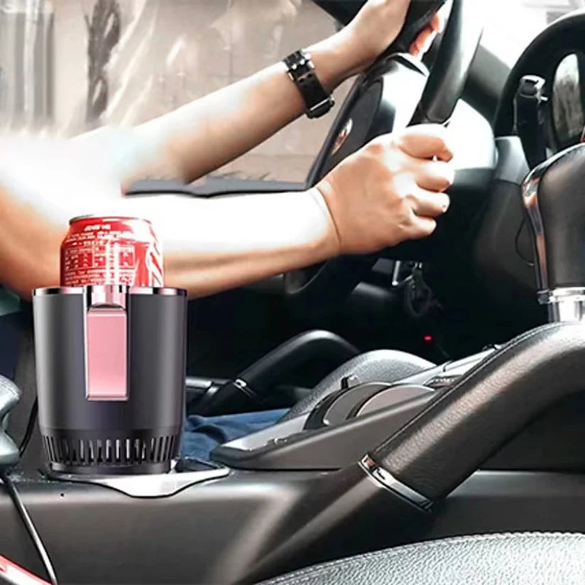 Soporte de Vaso Inteligente 2 en 1 para Coche – Enfría o Calienta Bebidas al Instante, Mini Nevera Portátil para Coche u Oficina