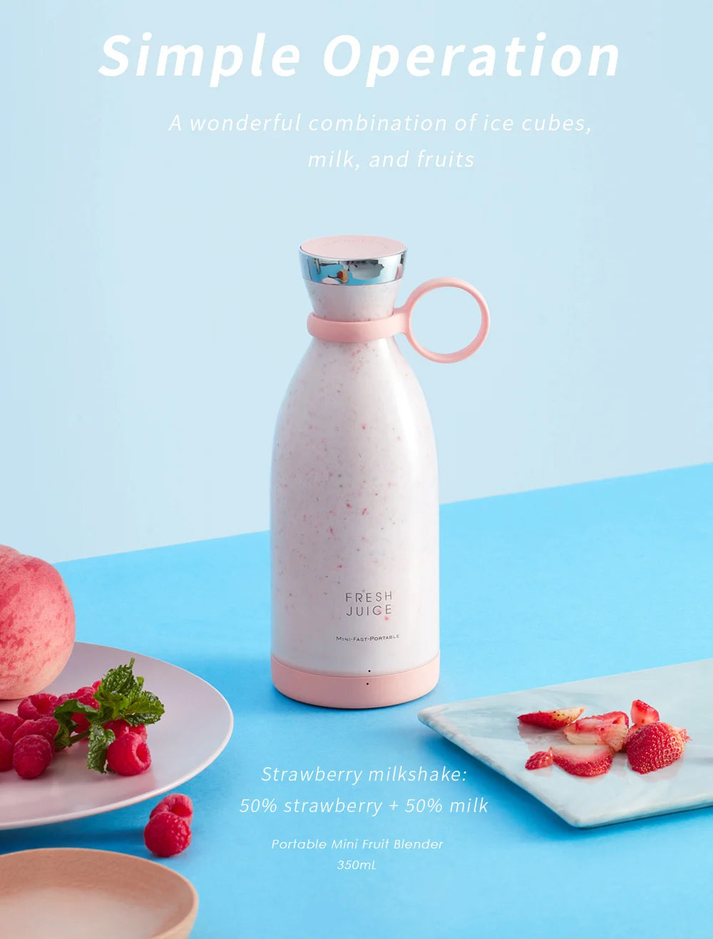 Mini Batidora Portátil – Smoothies al instante, estés donde estés