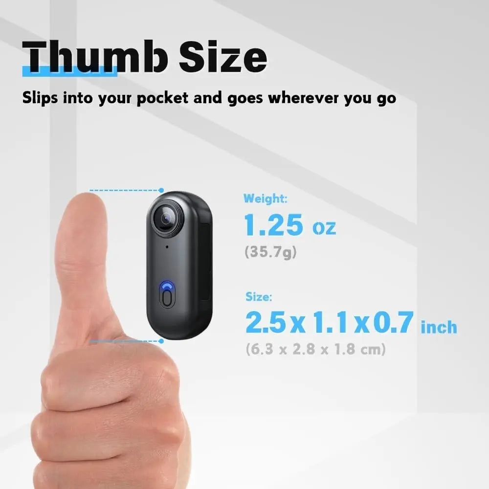 Mini Cámara 4K HD con WiFi – Vlog Cam de Bolsillo para Deportes, Viajes y Grabación en Movimiento
