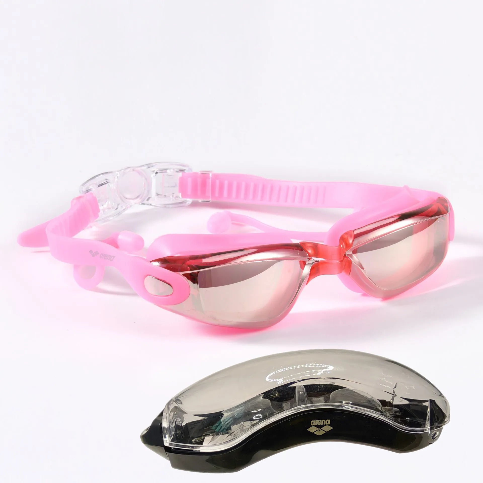 Gafas de Natación Profesionales ARENA – Antivaho, Antifugas y con Protección UV, Ajustables con Tapones para los Oídos