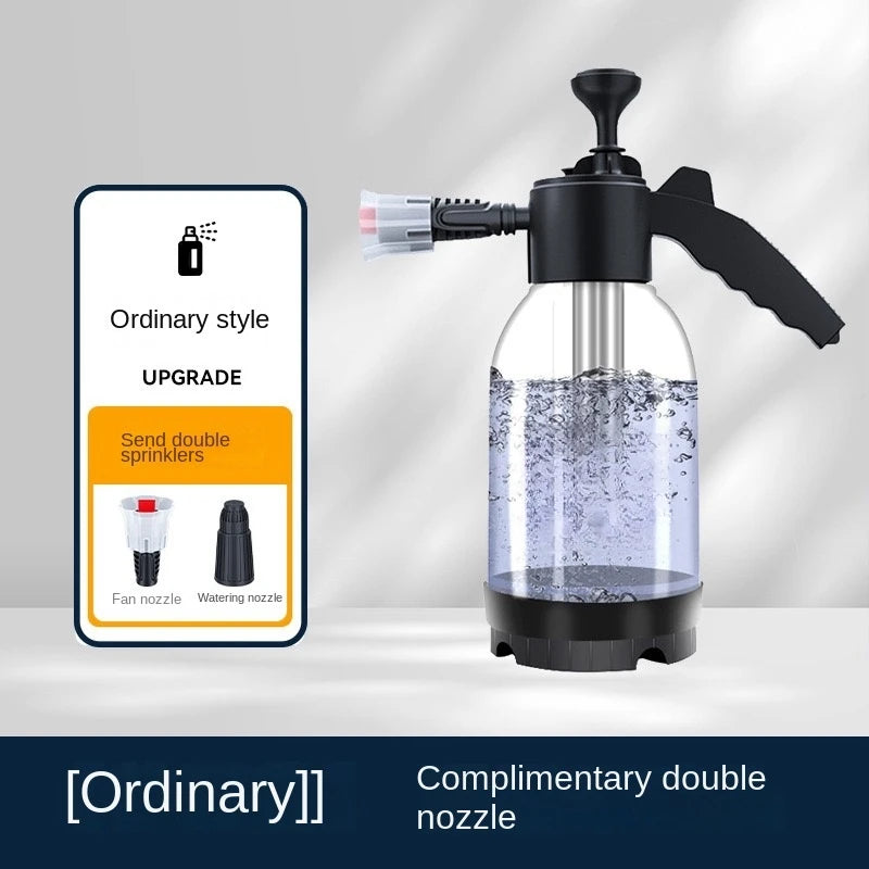 Pulverizador de Espuma Manual 2L – Botella a Presión con 3 Boquillas para Lavado de Coches, Ventanas y Limpieza General