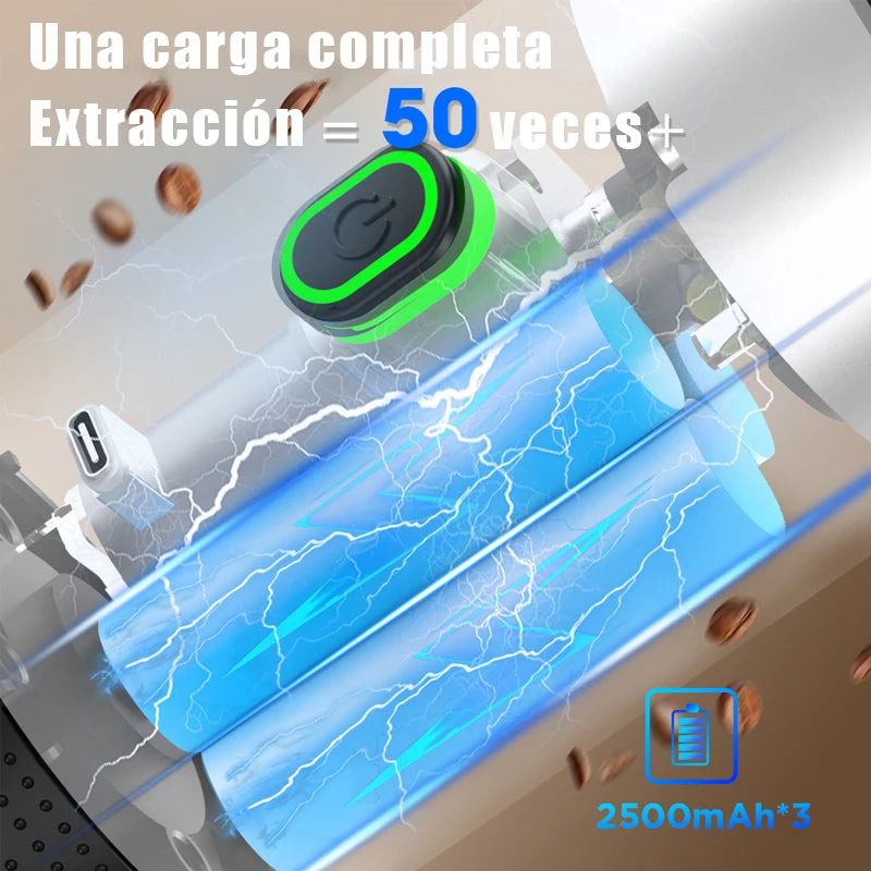 Cafetera Espresso Eléctrica Portátil 3 en 1 – Para Viaje, Coche y Casa, con Batería Recargable y Compatible con Cápsulas y Café Molido