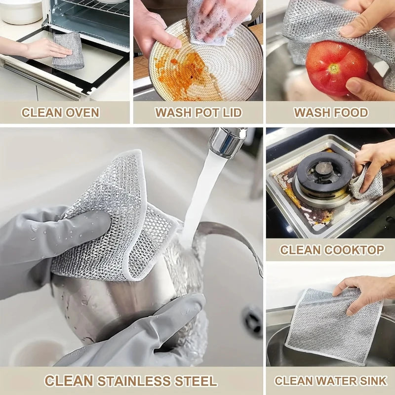Paños Metálicos Antirayaduras Reutilizables – Limpieza Potente para Ollas, Sartenes y Fregaderos (Pack 1-30)