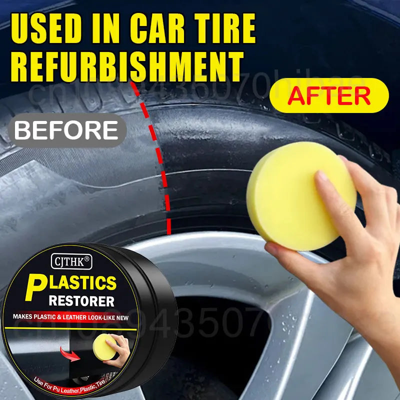 Restaurador de Plásticos para Coche – Recupera el Brillo Negro en Plásticos y Cuero, Pulidor y Renovador Exterior