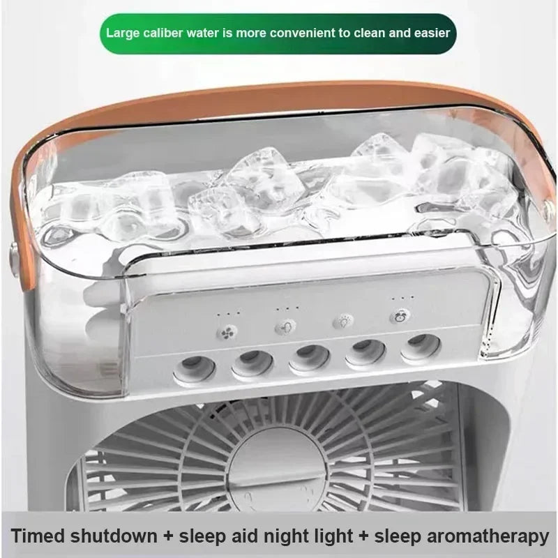 ❄️ Mini Aire Acondicionado Portátil 3 en 1 con Luz LED – ¡Enfría, Humidifica y Relaja!
