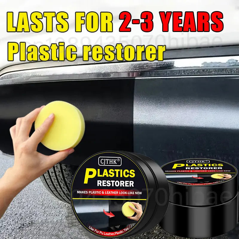 Restaurador de Plásticos para Coche – Recupera el Brillo Negro en Plásticos y Cuero, Pulidor y Renovador Exterior