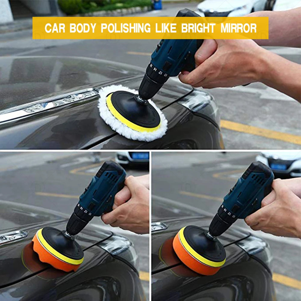Kit de Pulido para Faros y Detallado de Coche – Esponjas, Lijas, Discos y Adaptador M10 para Taladro