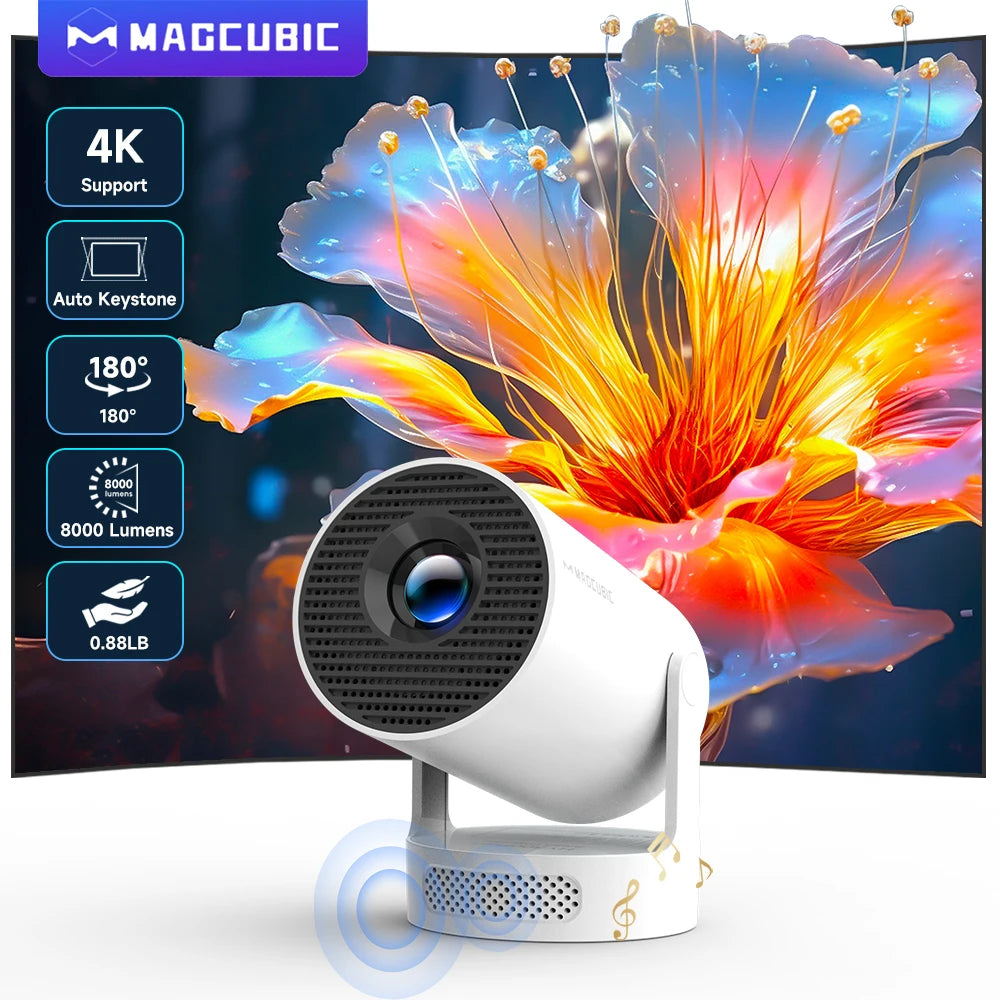 Proyector Magcubic HY300 Pro 4K – Android 11, WiFi 6, 260 ANSI, Bluetooth 5.0, Cine en Casa y Exterior