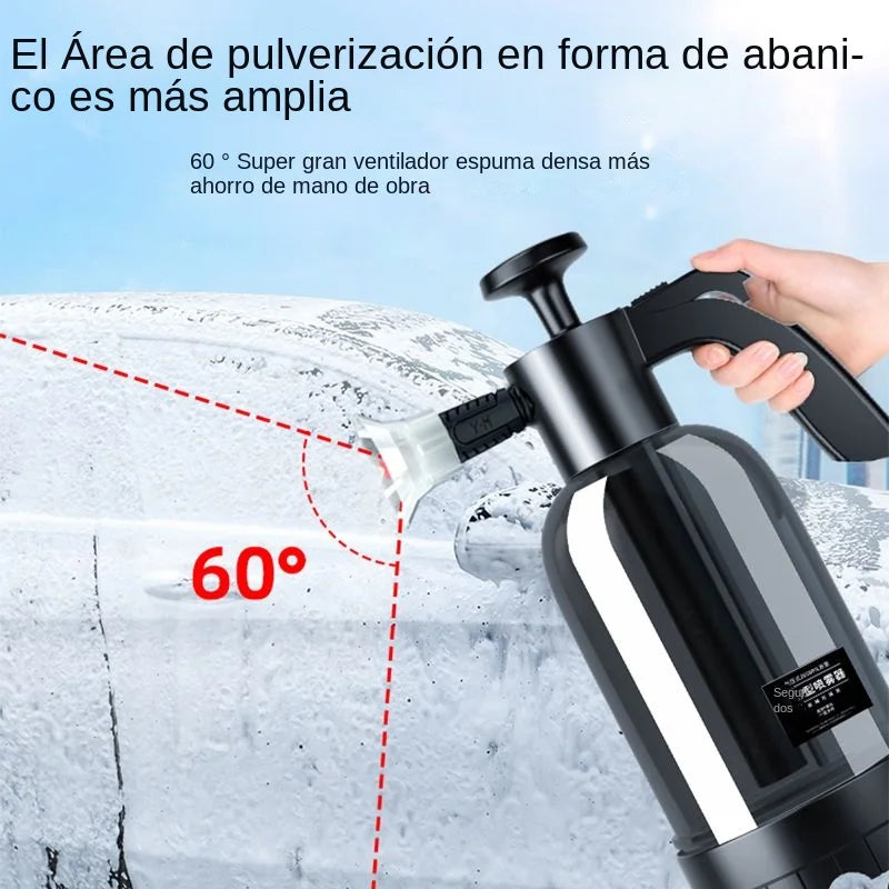 Pulverizador de Espuma Manual 2L – Botella a Presión con 3 Boquillas para Lavado de Coches, Ventanas y Limpieza General