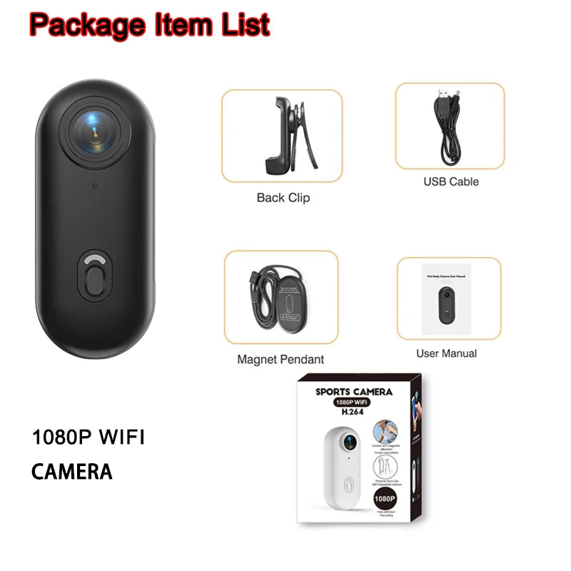 Mini Cámara 4K HD con WiFi – Vlog Cam de Bolsillo para Deportes, Viajes y Grabación en Movimiento