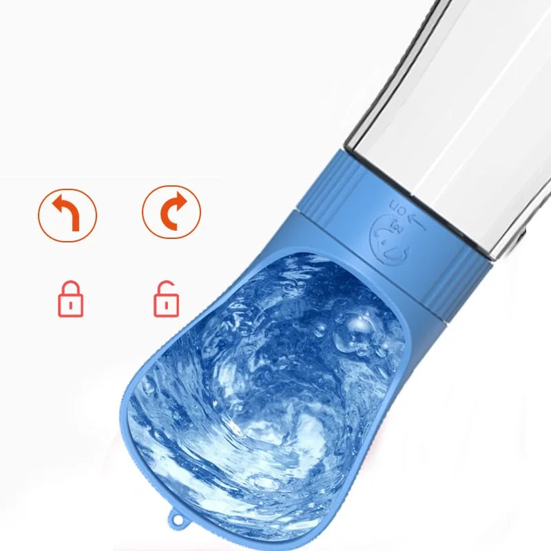 Botella de Agua Portátil 2 en 1 para Perros y Gatos – Bebedero con Comedero Integrado para Paseos, Excursiones y Viajes