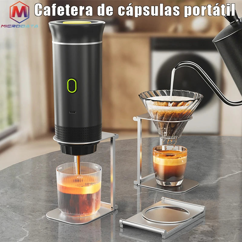 Cafetera Espresso Eléctrica Portátil 3 en 1 – Para Viaje, Coche y Casa, con Batería Recargable y Compatible con Cápsulas y Café Molido