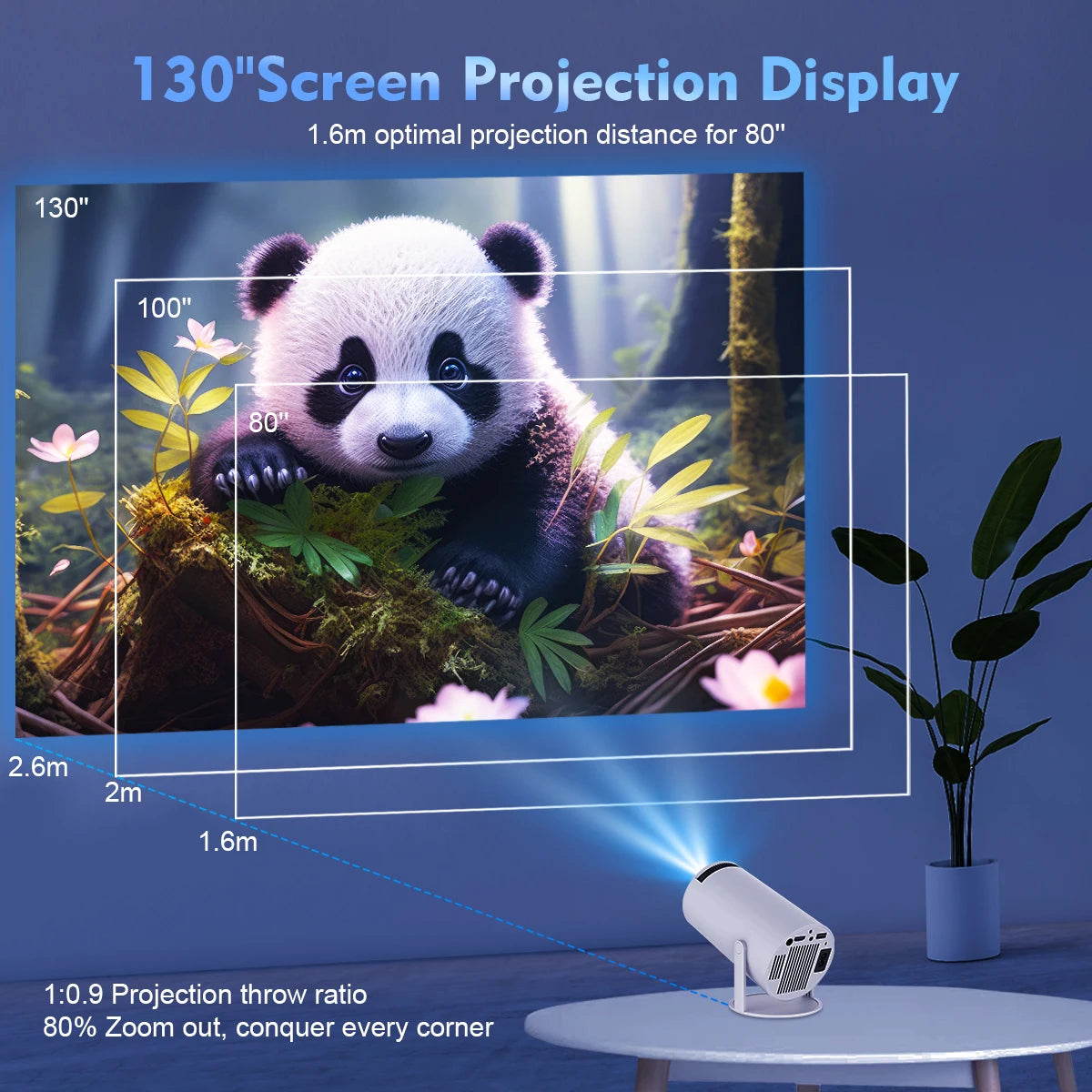 Proyector Magcubic HY300 Pro 4K – Android 11, WiFi 6, 260 ANSI, Bluetooth 5.0, Cine en Casa y Exterior