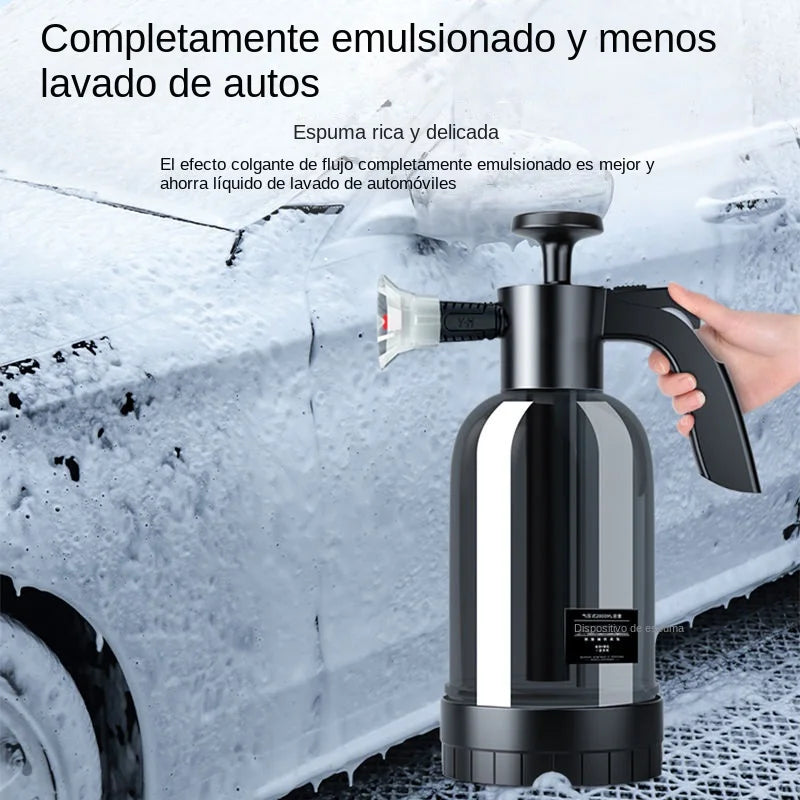 Pulverizador de Espuma Manual 2L – Botella a Presión con 3 Boquillas para Lavado de Coches, Ventanas y Limpieza General