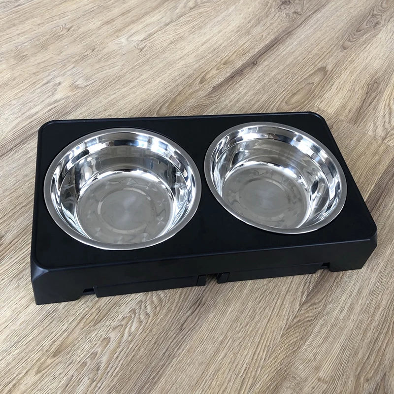 Comedero Elevado Ajustable BOOTEELY – Con 2 Cuencos de Acero Inoxidable para Perros Pequeños, Medianos y Grandes