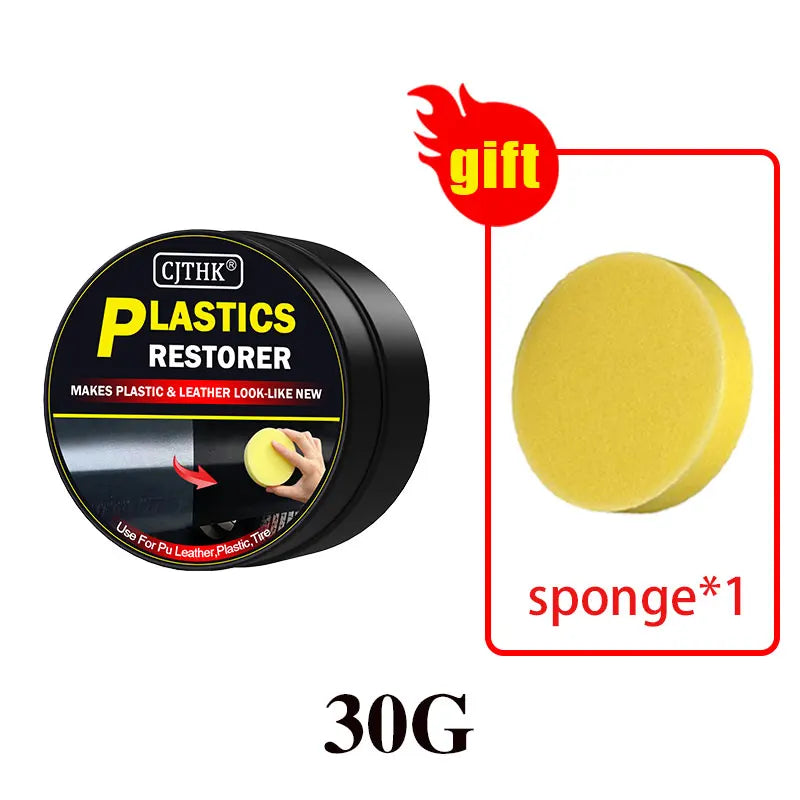 Restaurador de Plásticos para Coche – Recupera el Brillo Negro en Plásticos y Cuero, Pulidor y Renovador Exterior