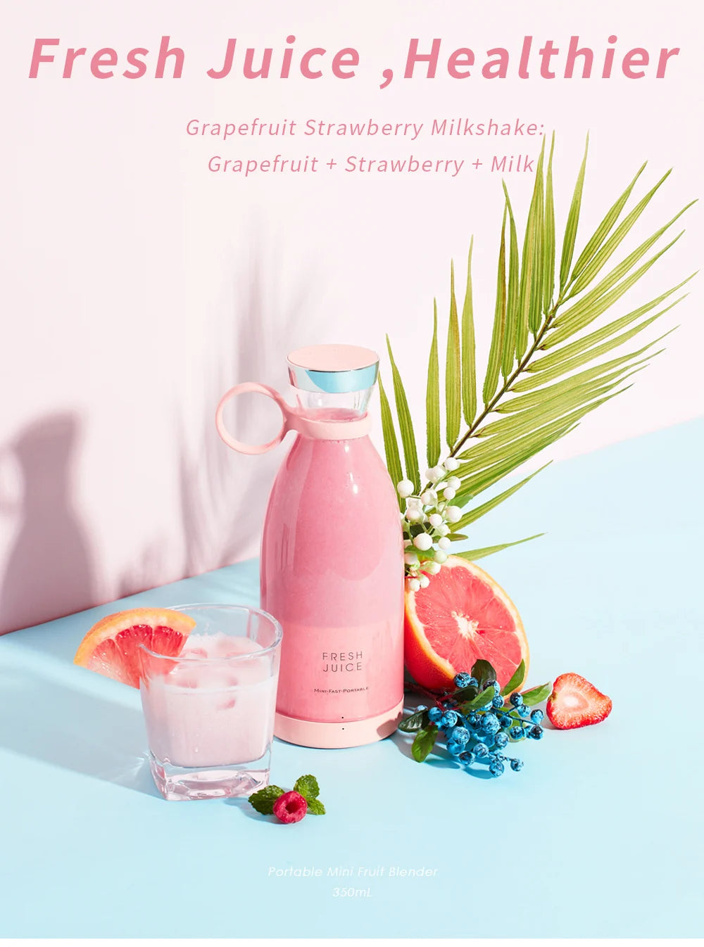 Mini Batidora Portátil – Smoothies al instante, estés donde estés