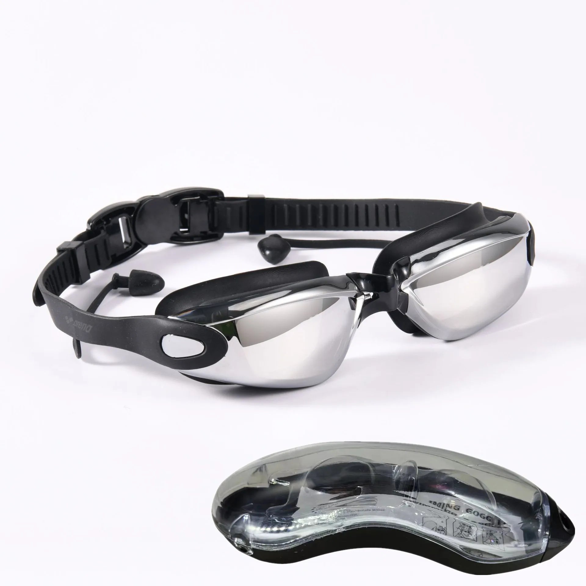 Gafas de Natación Profesionales ARENA – Antivaho, Antifugas y con Protección UV, Ajustables con Tapones para los Oídos