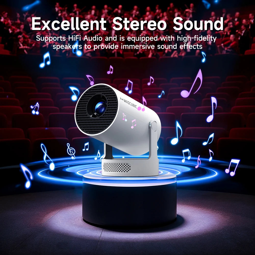 Proyector Magcubic HY300 Pro 4K – Android 11, WiFi 6, 260 ANSI, Bluetooth 5.0, Cine en Casa y Exterior