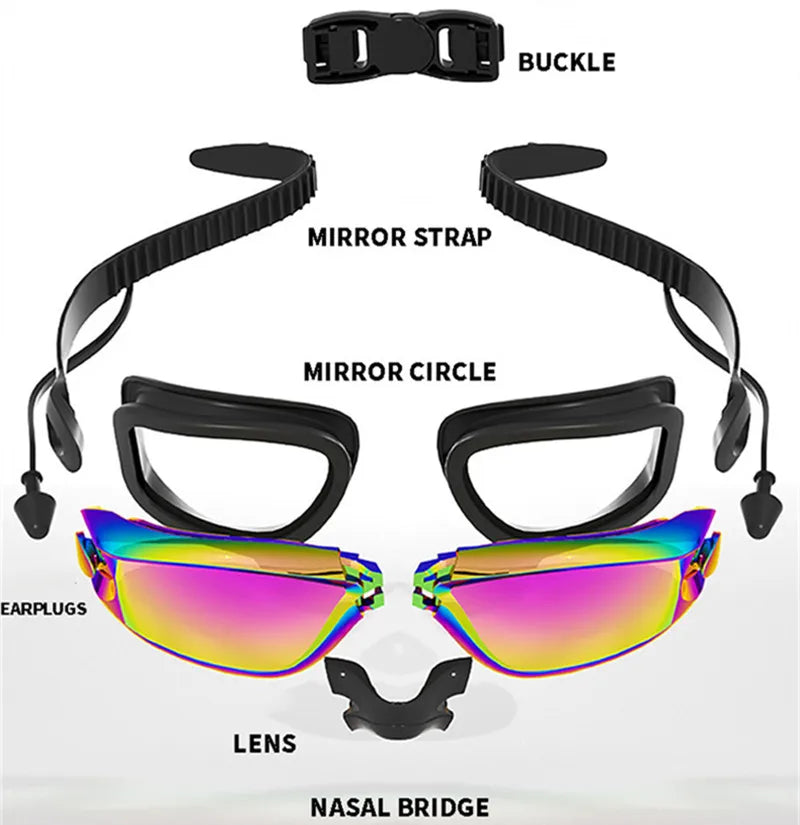 Gafas de Natación Profesionales ARENA – Antivaho, Antifugas y con Protección UV, Ajustables con Tapones para los Oídos