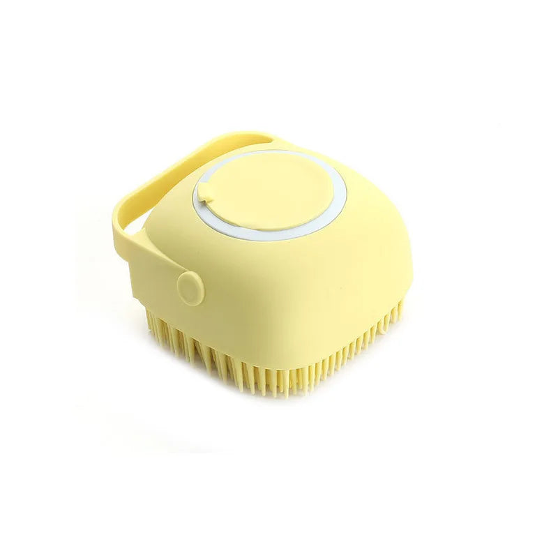 Cepillo de Silicona para Baño de Mascotas – Masajeador Suave 2 en 1 con Dispensador de Gel, para Perros y Gatos