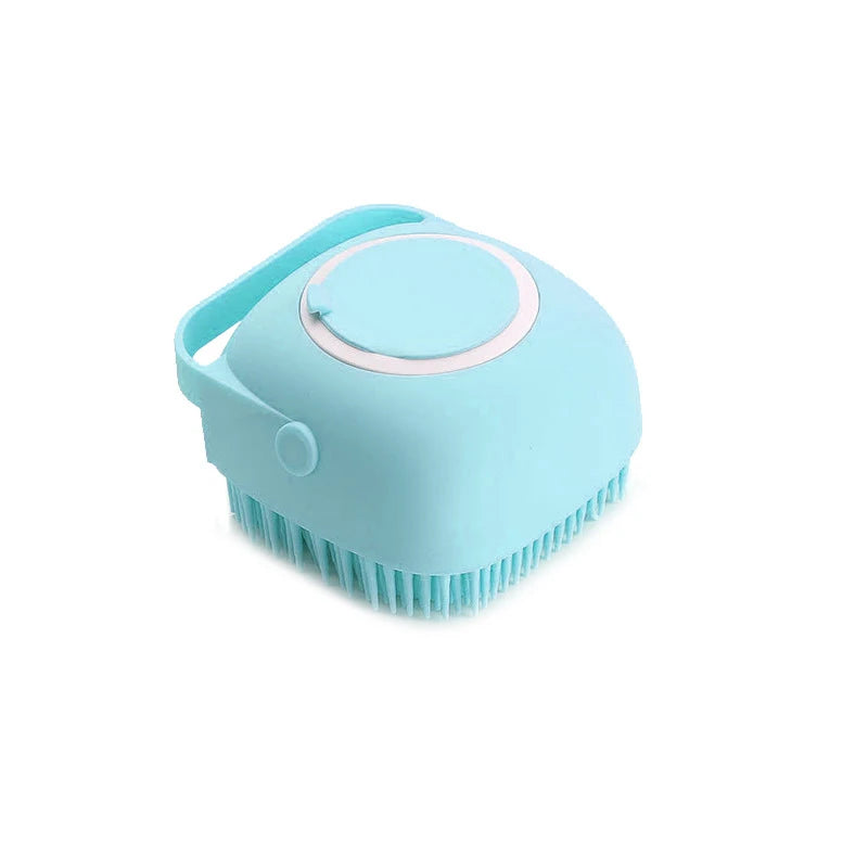 Cepillo de Silicona para Baño de Mascotas – Masajeador Suave 2 en 1 con Dispensador de Gel, para Perros y Gatos