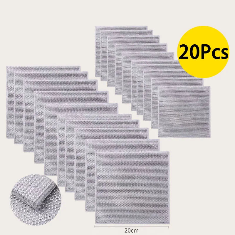 Paños Metálicos Antirayaduras Reutilizables – Limpieza Potente para Ollas, Sartenes y Fregaderos (Pack 1-30)