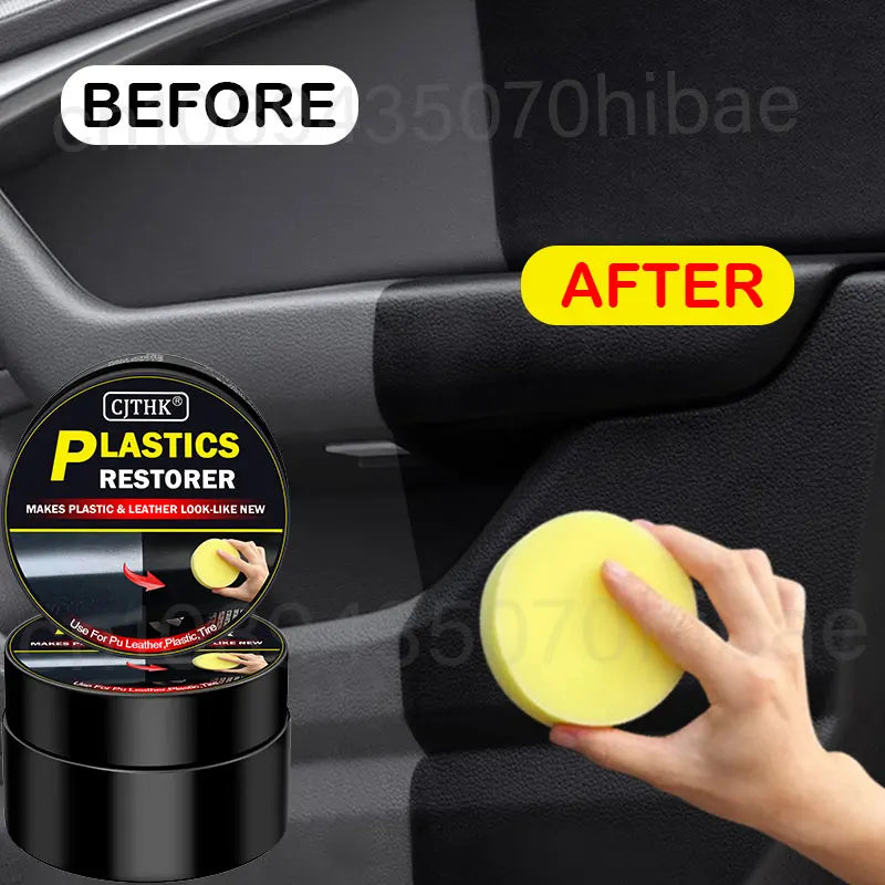 Restaurador de Plásticos para Coche – Recupera el Brillo Negro en Plásticos y Cuero, Pulidor y Renovador Exterior