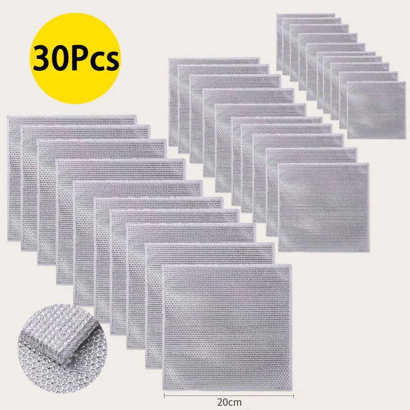 Paños Metálicos Antirayaduras Reutilizables – Limpieza Potente para Ollas, Sartenes y Fregaderos (Pack 1-30)