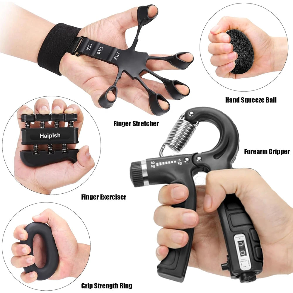 Hand Gripper Ajustable 5–60 kg – Fortalecedor de Mano, Muñeca y Dedos para Rehabilitación y Entrenamiento de Fuerza