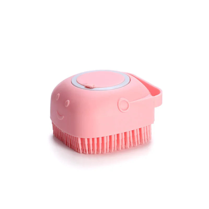 Cepillo de Silicona para Baño de Mascotas – Masajeador Suave 2 en 1 con Dispensador de Gel, para Perros y Gatos