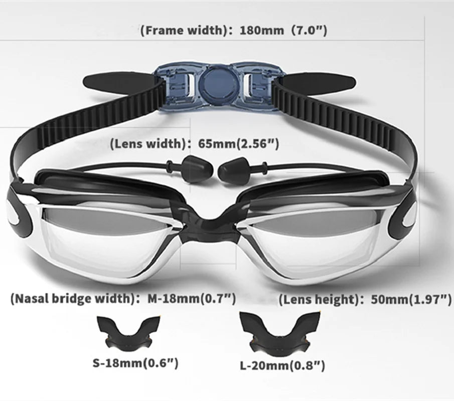 Gafas de Natación Profesionales ARENA – Antivaho, Antifugas y con Protección UV, Ajustables con Tapones para los Oídos
