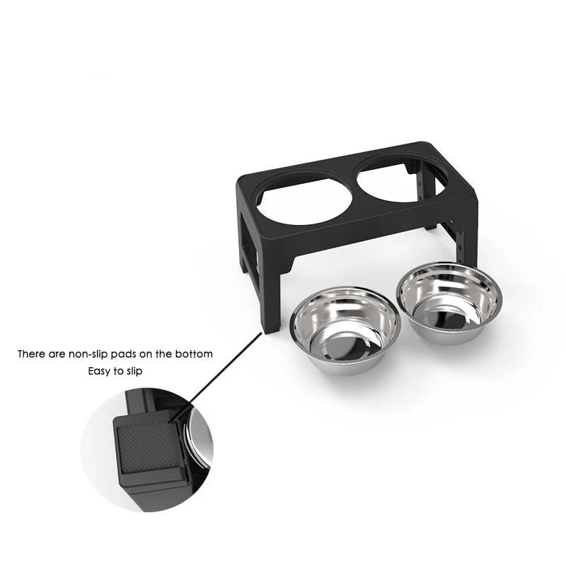 Comedero Elevado Ajustable BOOTEELY – Con 2 Cuencos de Acero Inoxidable para Perros Pequeños, Medianos y Grandes