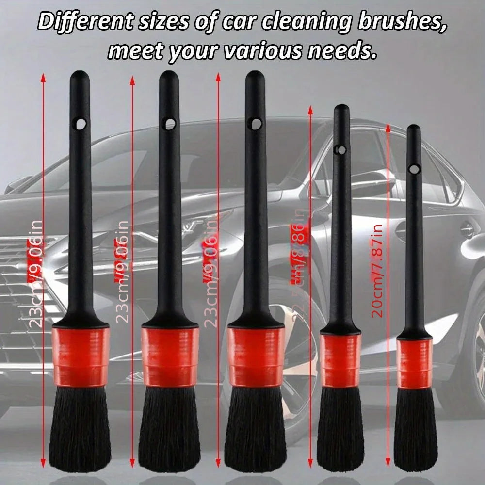 Set de Cepillos para Detallado de Coche – Kit Completo para Limpieza de Rejillas, Ruedas, Ranuras y Salpicaderos