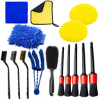 Set de Cepillos para Detallado de Coche – Kit Completo para Limpieza de Rejillas, Ruedas, Ranuras y Salpicaderos