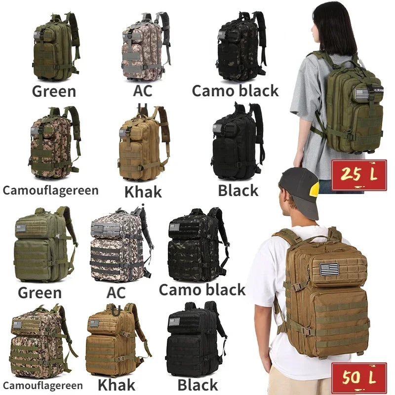 🎒 Mochila Táctica 50L – Resistente, Espaciosa y Lista para Todo 💪🌲