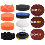 Kit de Pulido para Faros y Detallado de Coche – Esponjas, Lijas, Discos y Adaptador M10 para Taladro