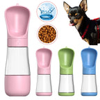Botella de Agua Portátil 2 en 1 para Perros y Gatos – Bebedero con Comedero Integrado para Paseos, Excursiones y Viajes