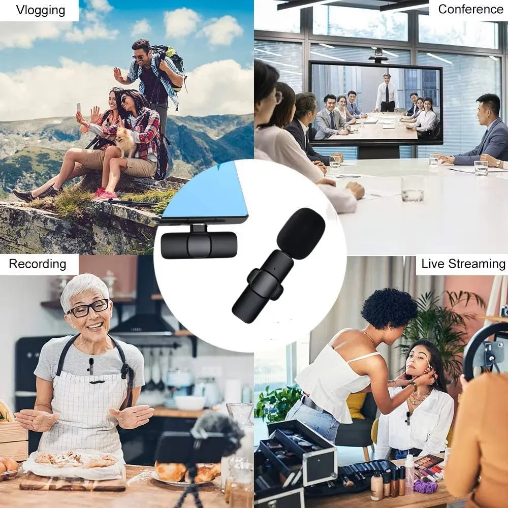 Micrófono Inalámbrico de Solapa – Mini Mic Portátil para iPhone y Android, Ideal para Grabaciones, Directos y Streaming
