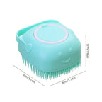 Cepillo de Silicona para Baño de Mascotas – Masajeador Suave 2 en 1 con Dispensador de Gel, para Perros y Gatos