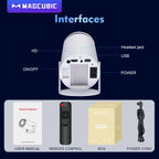 Proyector Magcubic HY300 Pro 4K – Android 11, WiFi 6, 260 ANSI, Bluetooth 5.0, Cine en Casa y Exterior