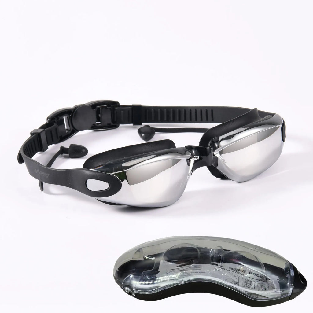 Gafas de Natación Profesionales ARENA – Antivaho, Antifugas y con Protección UV, Ajustables con Tapones para los Oídos