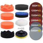 Kit de Pulido para Faros y Detallado de Coche – Esponjas, Lijas, Discos y Adaptador M10 para Taladro