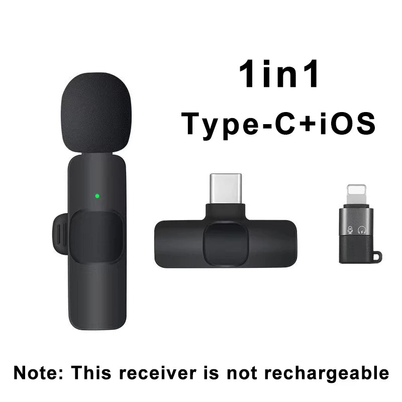 Micrófono Inalámbrico de Solapa – Mini Mic Portátil para iPhone y Android, Ideal para Grabaciones, Directos y Streaming